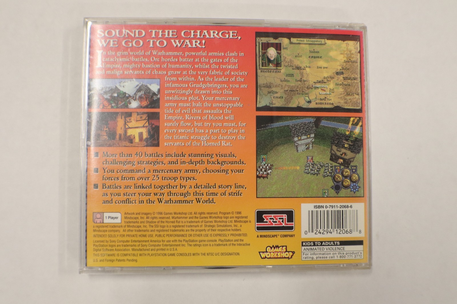 PlayStation Warhammer Shadow of the Horned Rat PS1 Video Game
