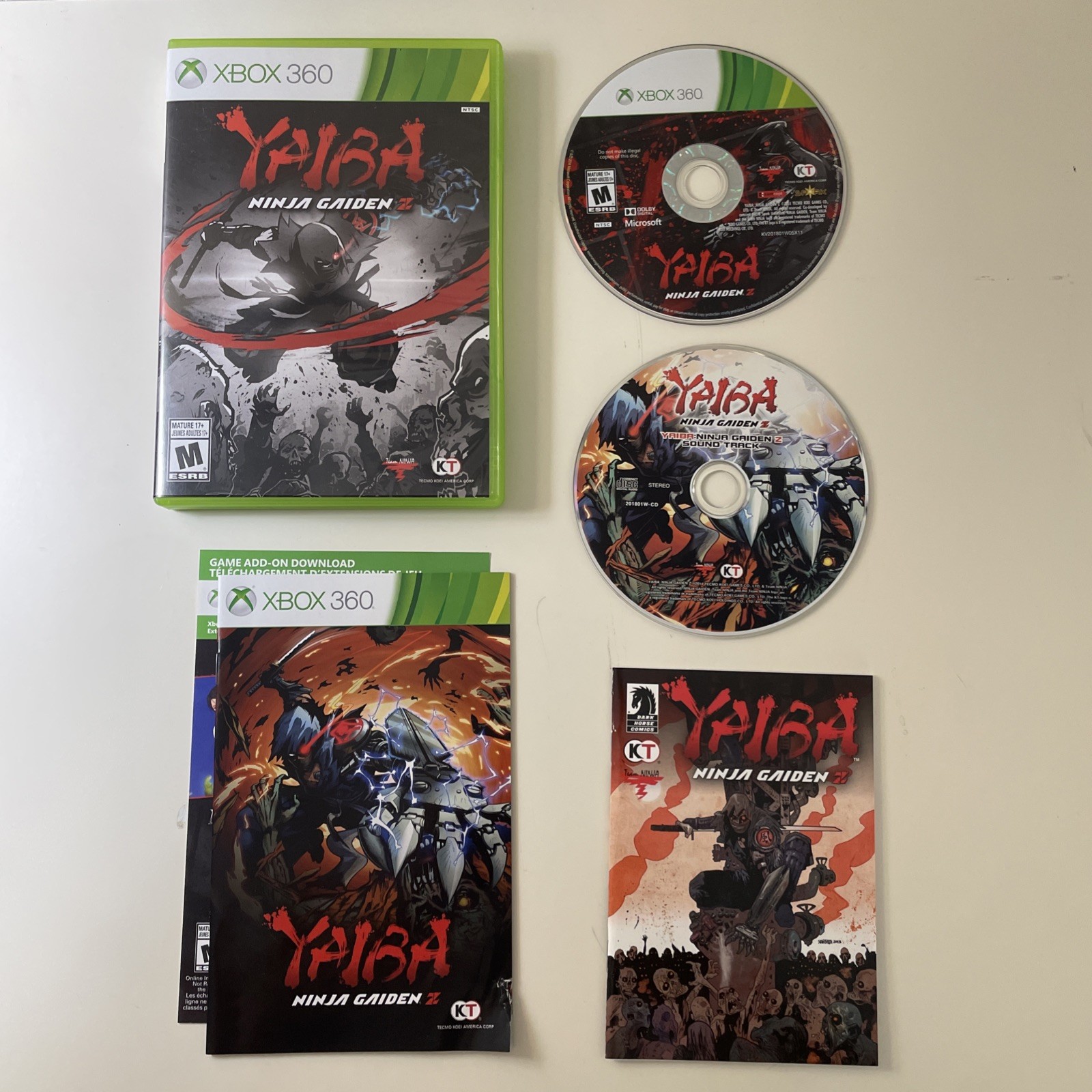 Yaiba: Ninja Gaiden Z (Xbox 360, 2014) Complete CIB w/ Comic & Soundtrack
