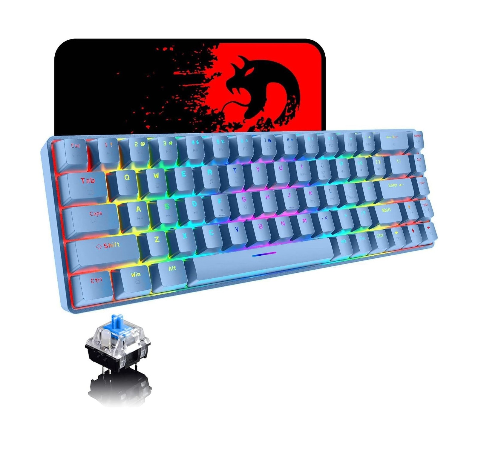 65% Wired Gaming Mechanical Keyboard and Mouse Combo, Mini 68 K… FAST USA SHIP