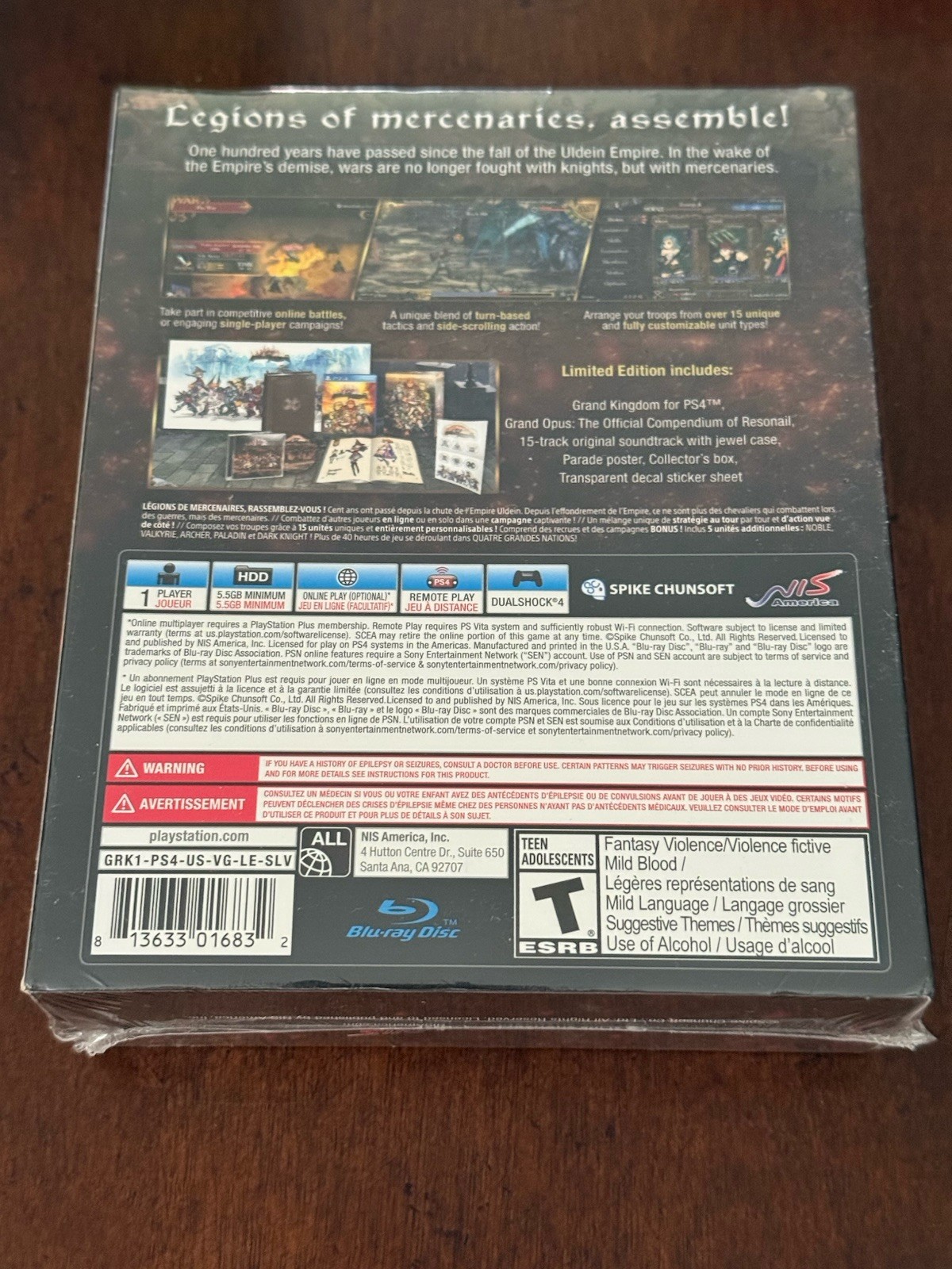 Grand Kingdom Limited Edition (Sony PlayStation 4, 2016) BRAND NEW