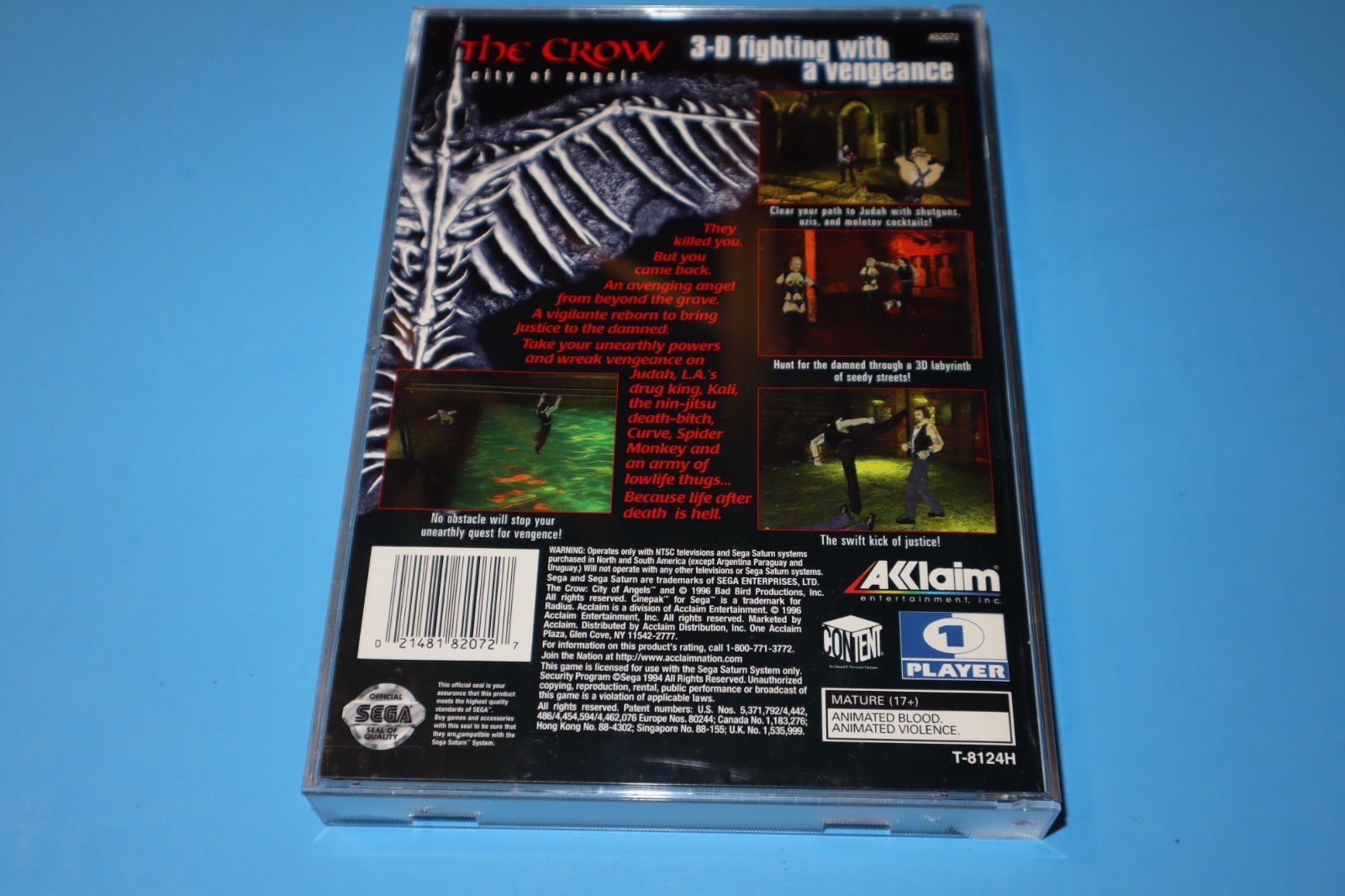 THE CROW: CITY OF ANGELS FOR SEGA SATURN COMPLETE & TESTED WITH REG. CARD!