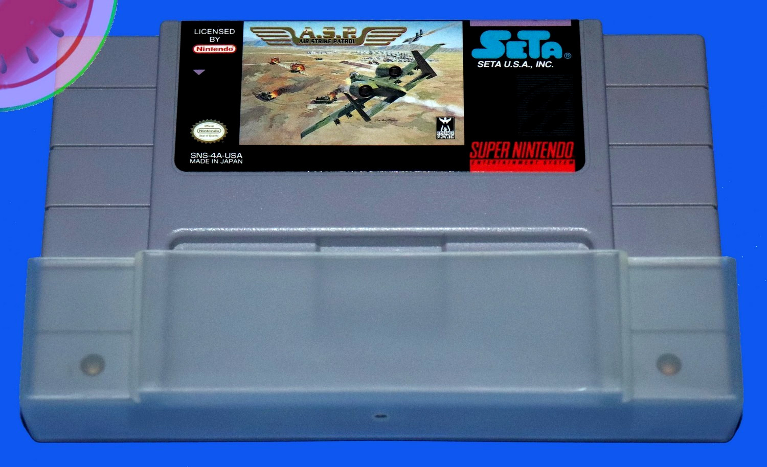 TESTED Super Nintendo SNES Game A.S.P. AIR STRIKE PATROL Seta FRESH New BATTERY!