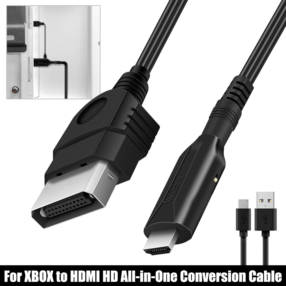 For Xbox to HDMI-Compatible Converter Adapter HD Link Cable 1080i 720p 480p USA