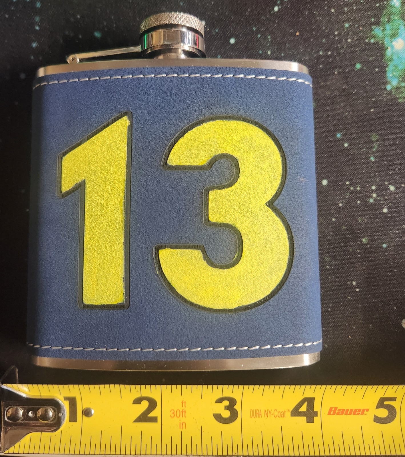 Fallout New Vegas Trusty Vault 13 Canteen. Stainless Steel Leather Wrapped Flask