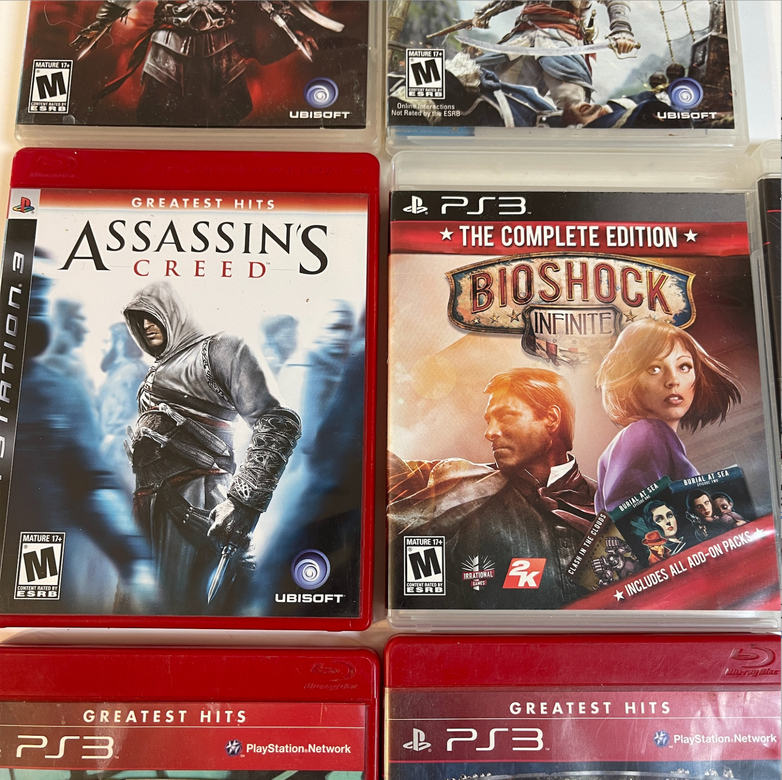 Playstation 3 PS3 7 Game Lot Bioshock Assassin’s Creed Doom 3 Tested Clean Discs