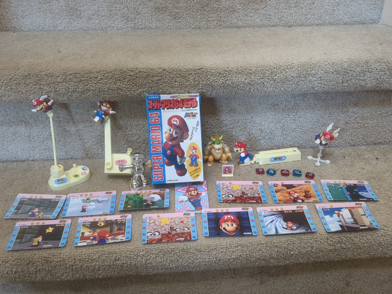 SUPER MARIO 64 Prizes Rare Japan Toys Pins Rare N64 Figure Bowser Peach Wing Cap