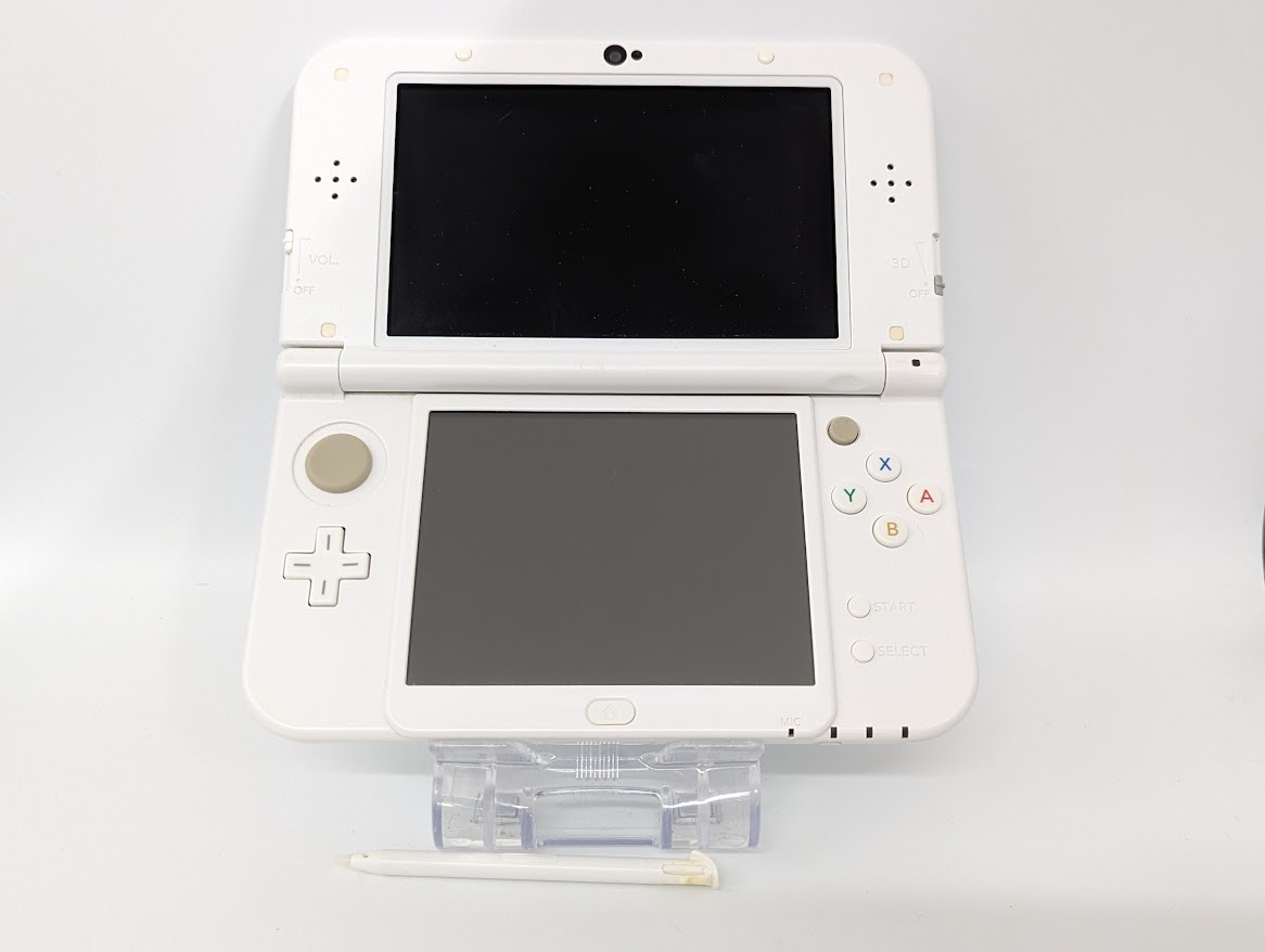 B80 Nintendo new 3DS LL XL console Pearl White w/adapter pen fx