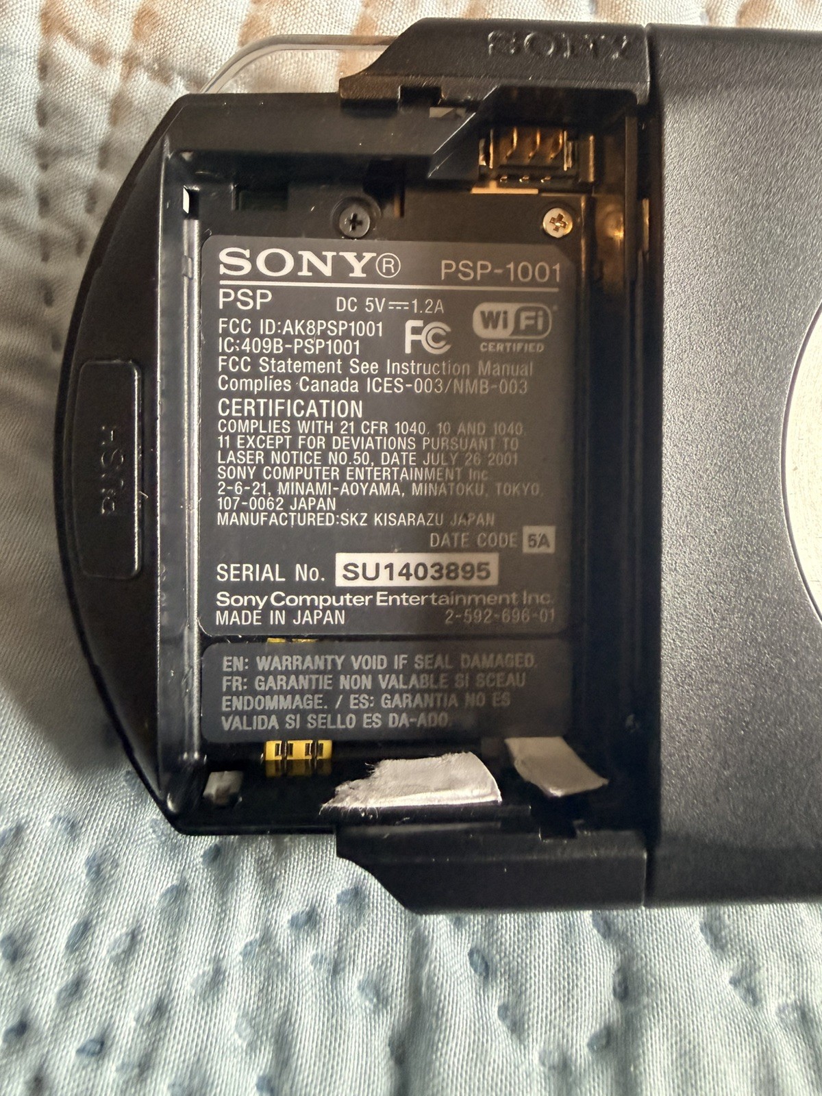Sony PSP PlayStation Portable Console Model PSP-1001 needs battery
