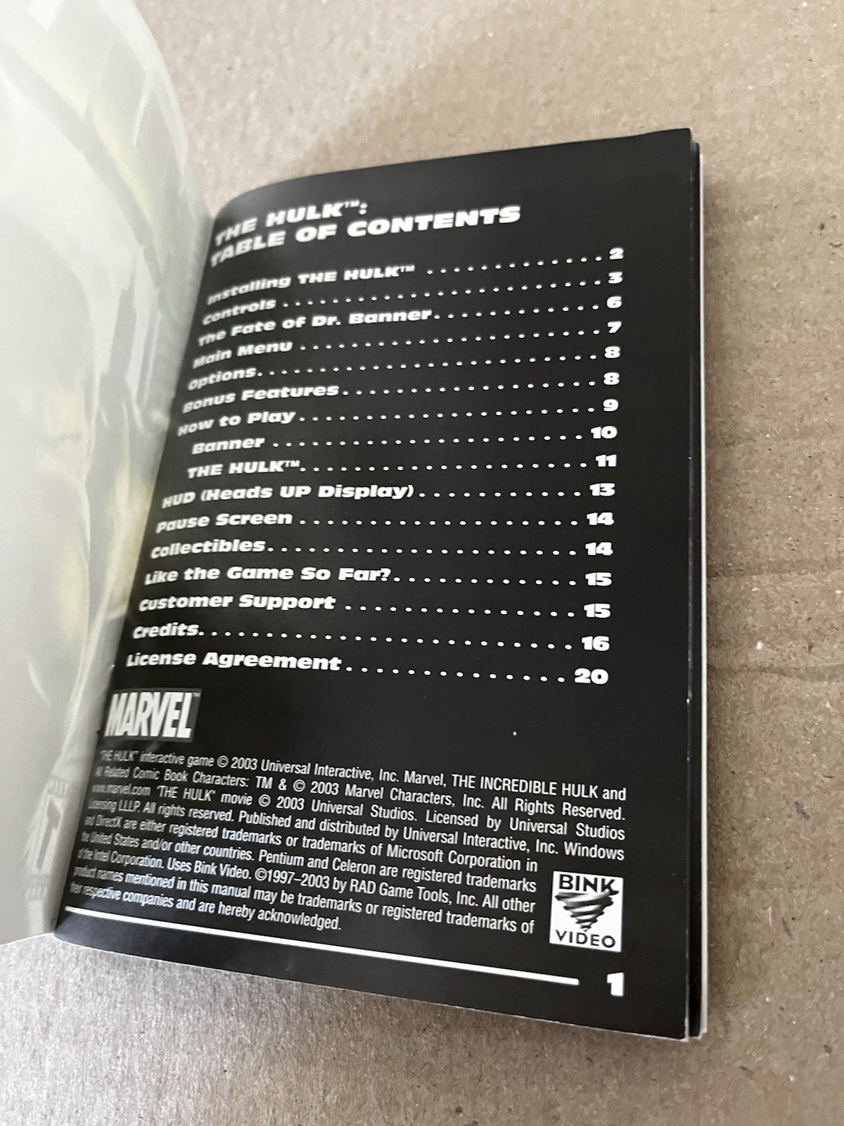 HULK Big Box PC Game CD-rom Universal Interactive Marvel 2003 Incredible Hulk