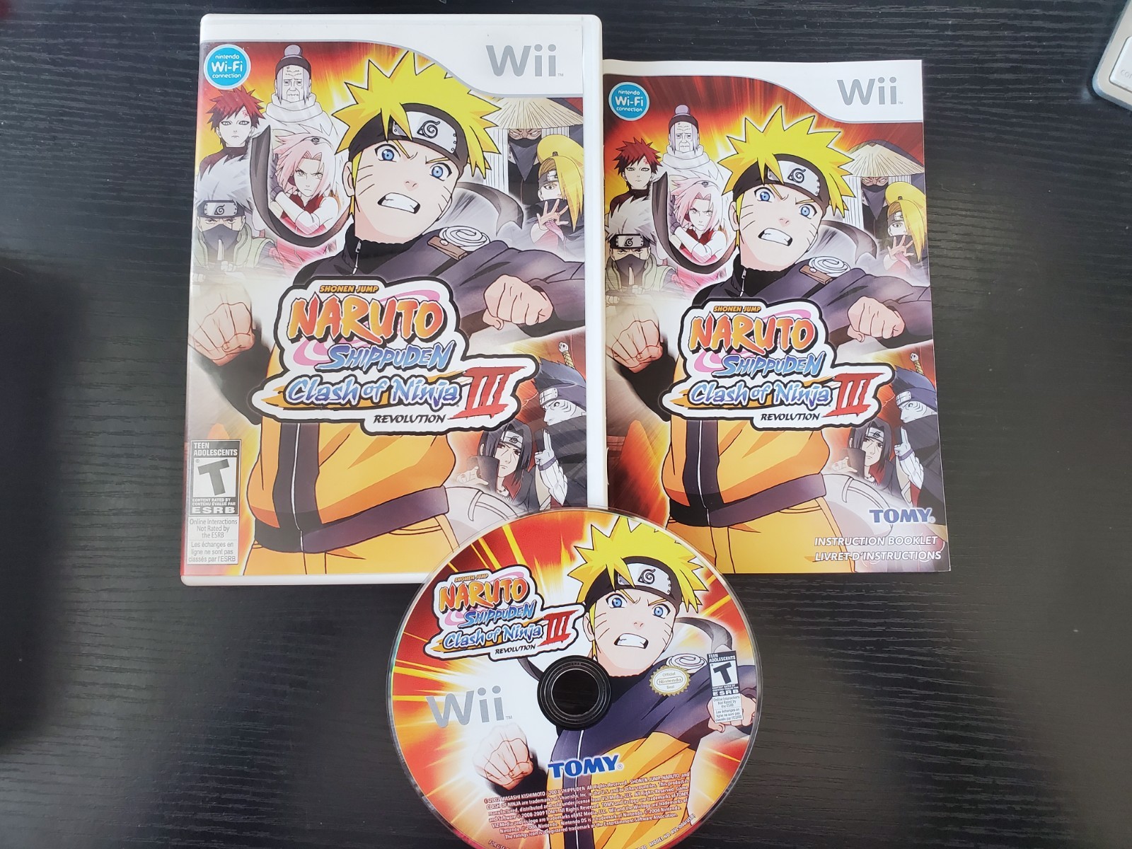 Naruto Shippuden:Clash Of Ninja Revolution 3 (Nintendo Wii, 2009) COMPLETE