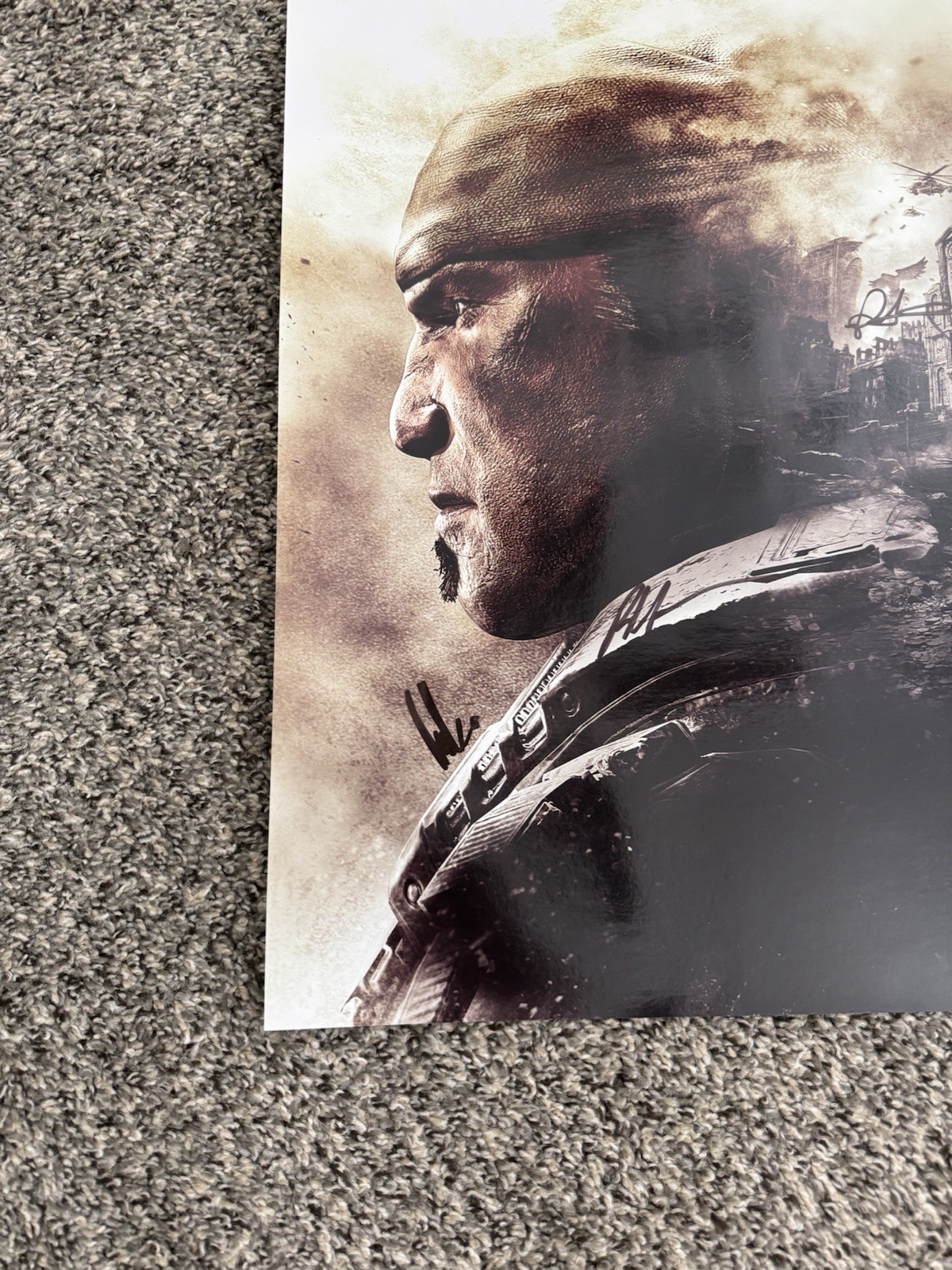 Gears Of War Marcus Fenix Signed Glossy Poster SDCC 2015 SIGNED RARE
