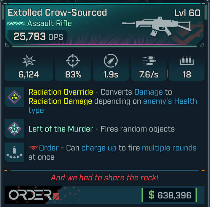 Borderlands 4⭐SET OF 5⭐ PEARLESCENT CROW-SOURCED ASSAULT RIFLE⭐ALL 5 ITEMS