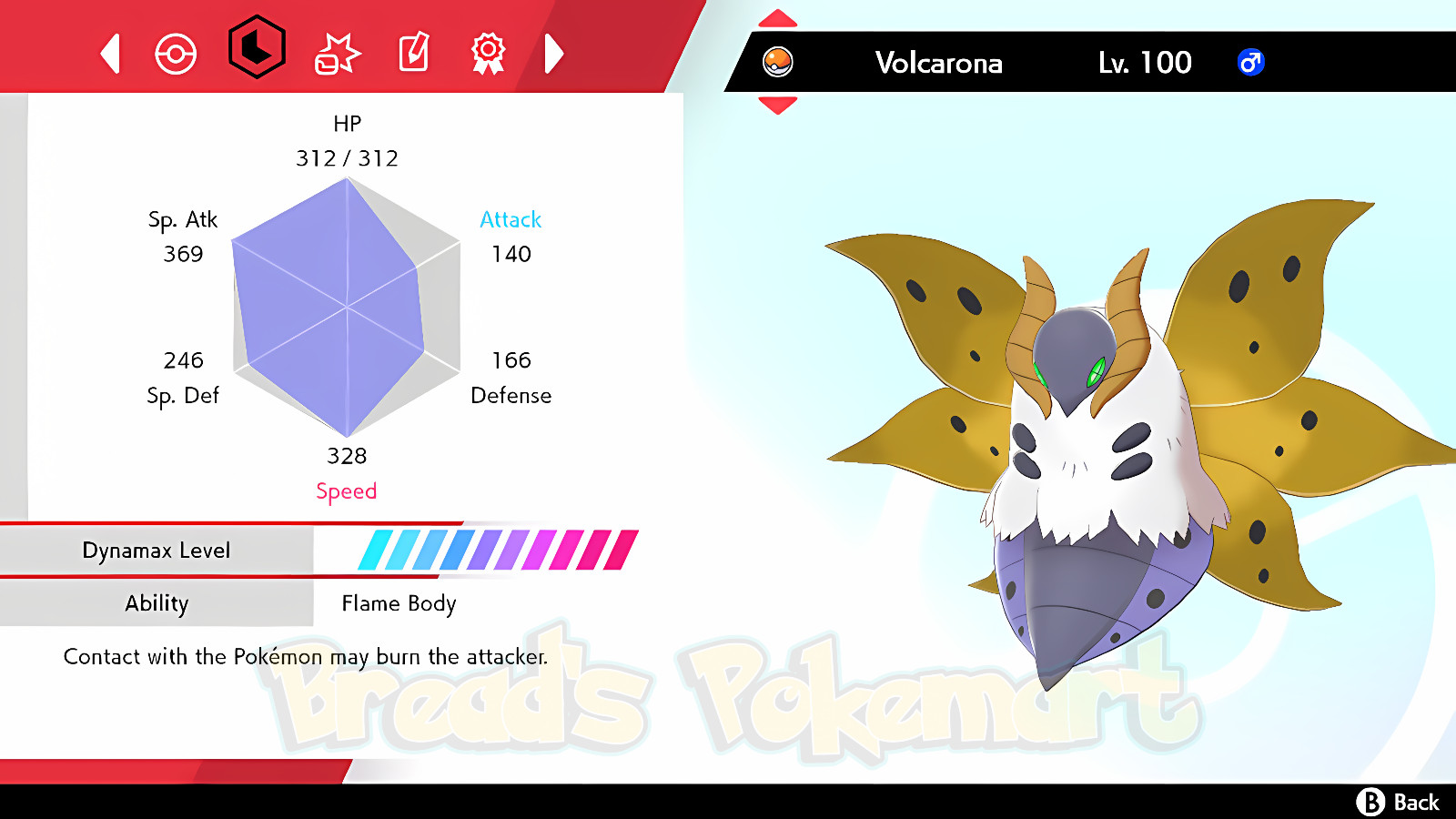 VOLCARONA ✨ Ultra SHINY 6IV ✨ Pokemon SWORD and SHIELD lv100 EVs +MasterBall