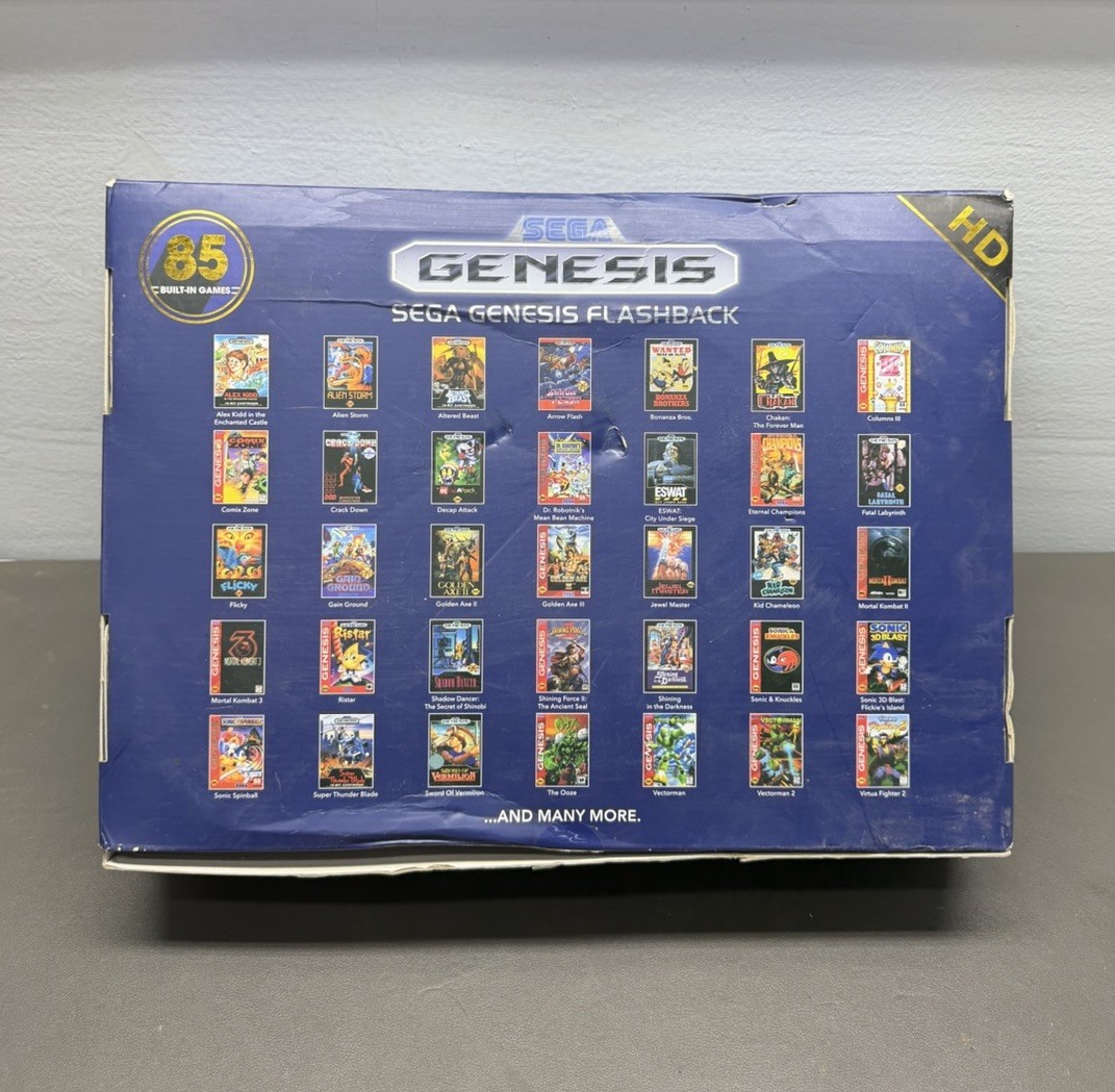Sega Genesis Flashback Complete In Box, Controllers & 85 Built-in Games TESTED