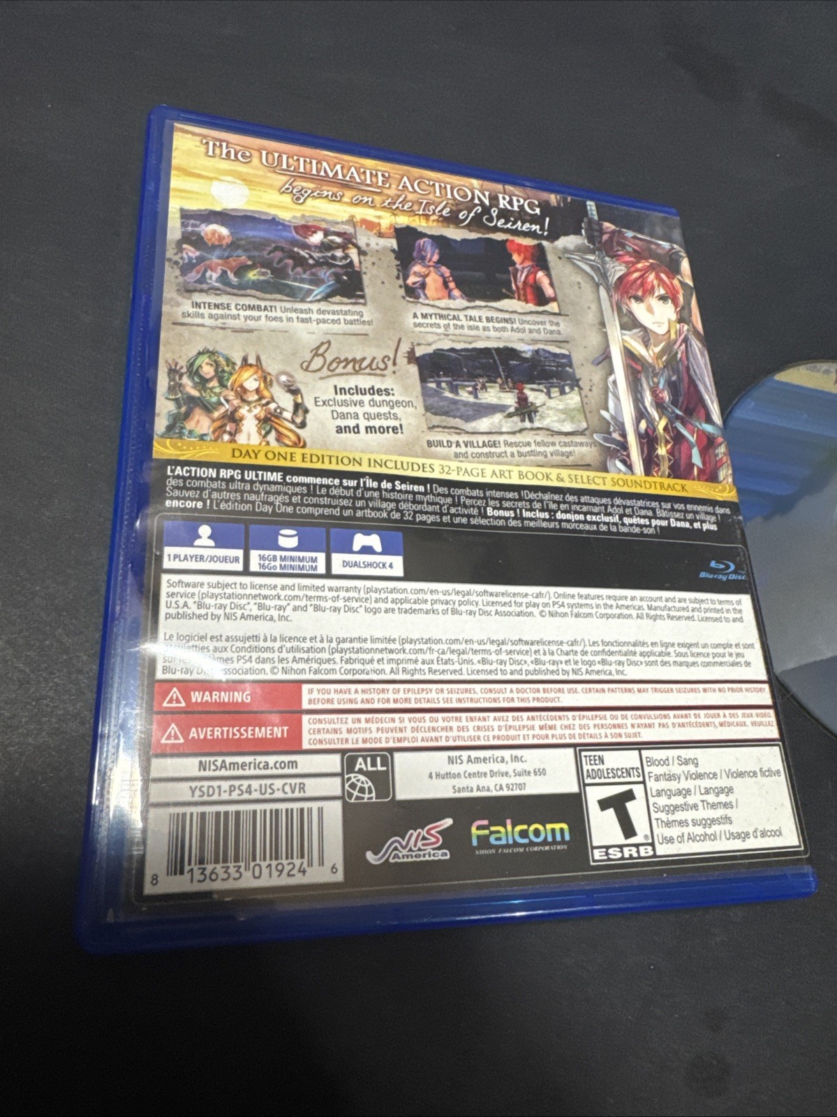 Ys VIII: Lacrimosa of Dana (PlayStation 4, 2017) PS4