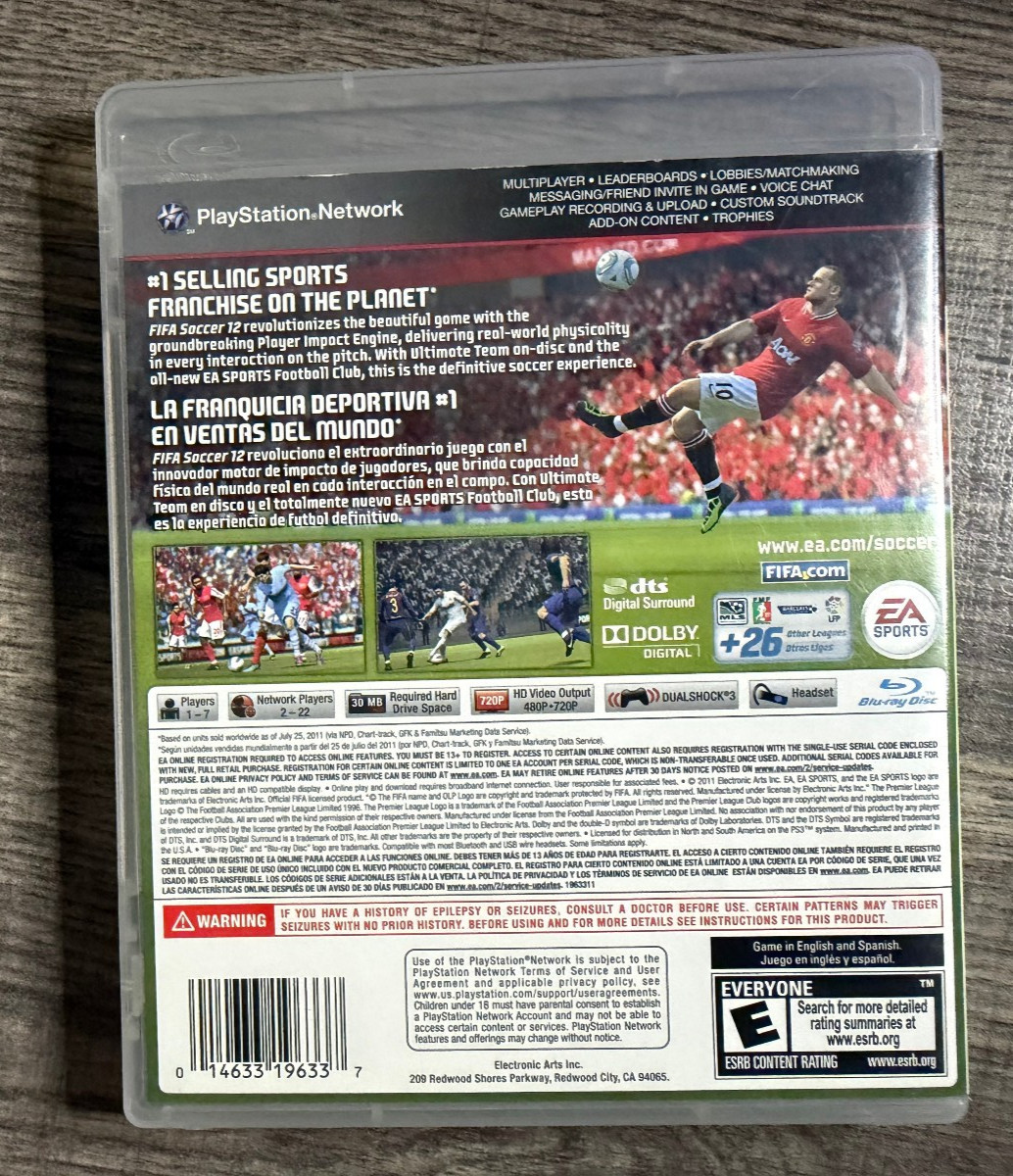 FIFA Soccer 12 – Sony Playstation 3 PS3 – EA Sports – Acceptable Condition