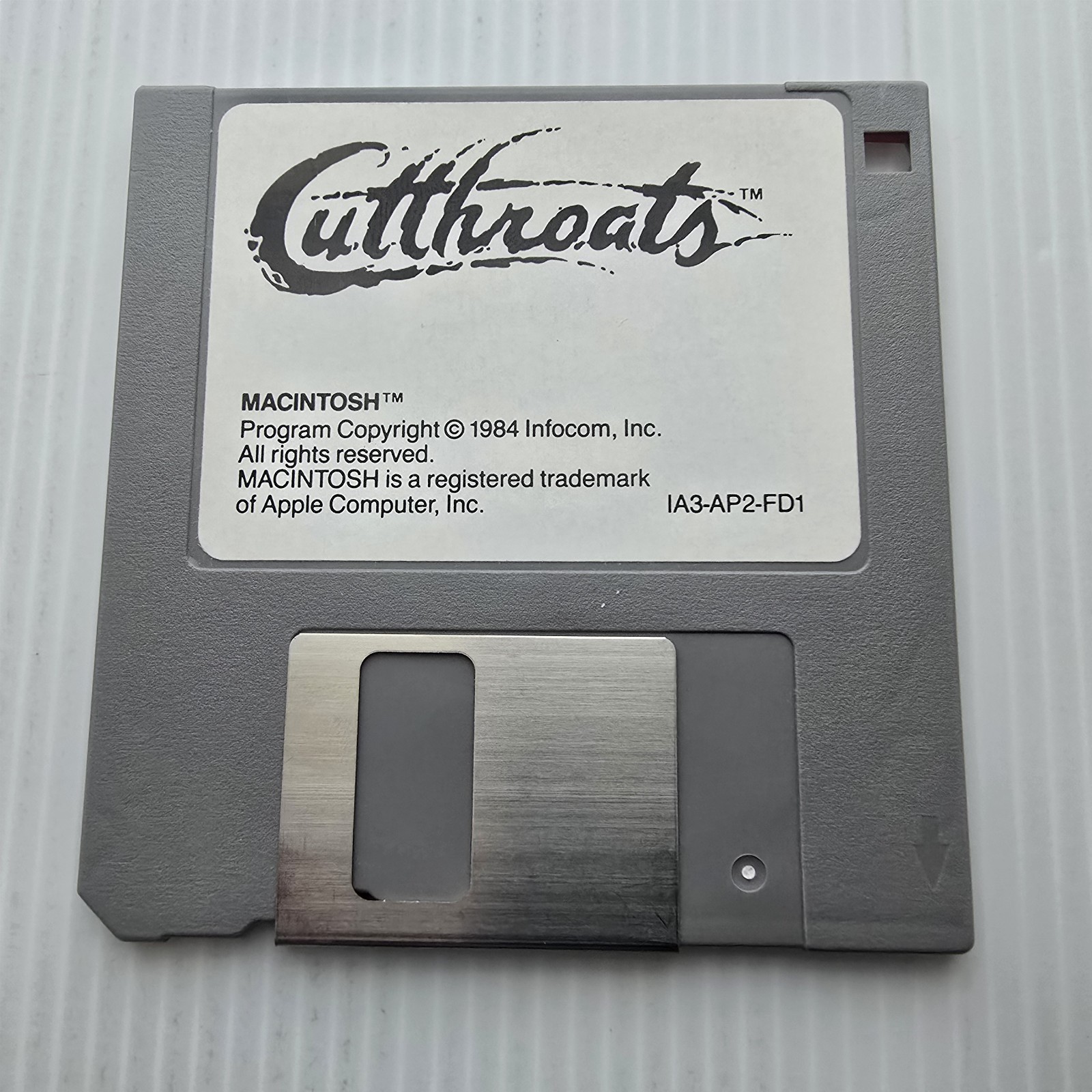 Cutthroats (Macintosh, 1984) Infocom Gray Box