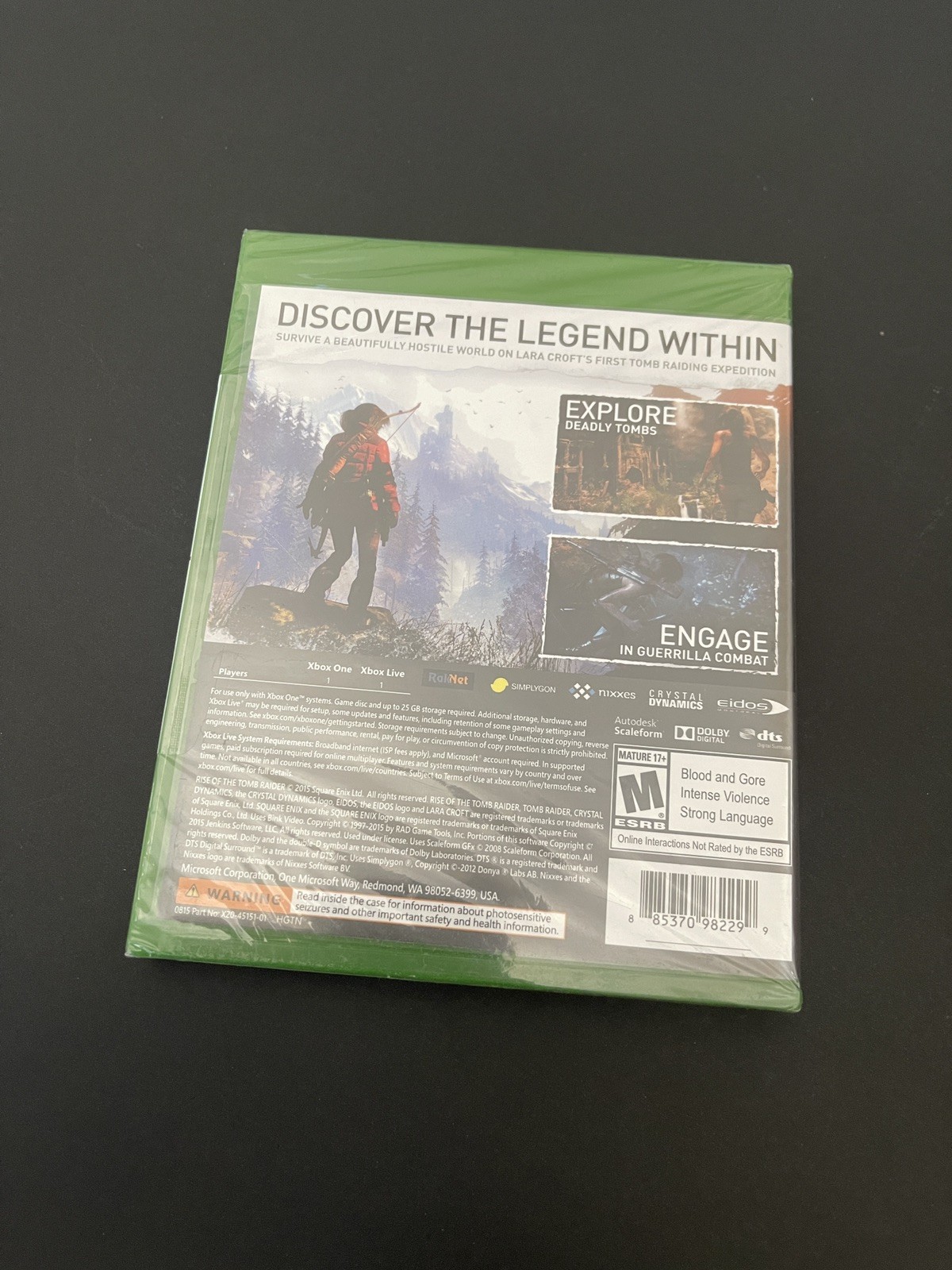 Rise Of The Tomb Raider Microsoft Xbox One Brand New Factory Sealed!