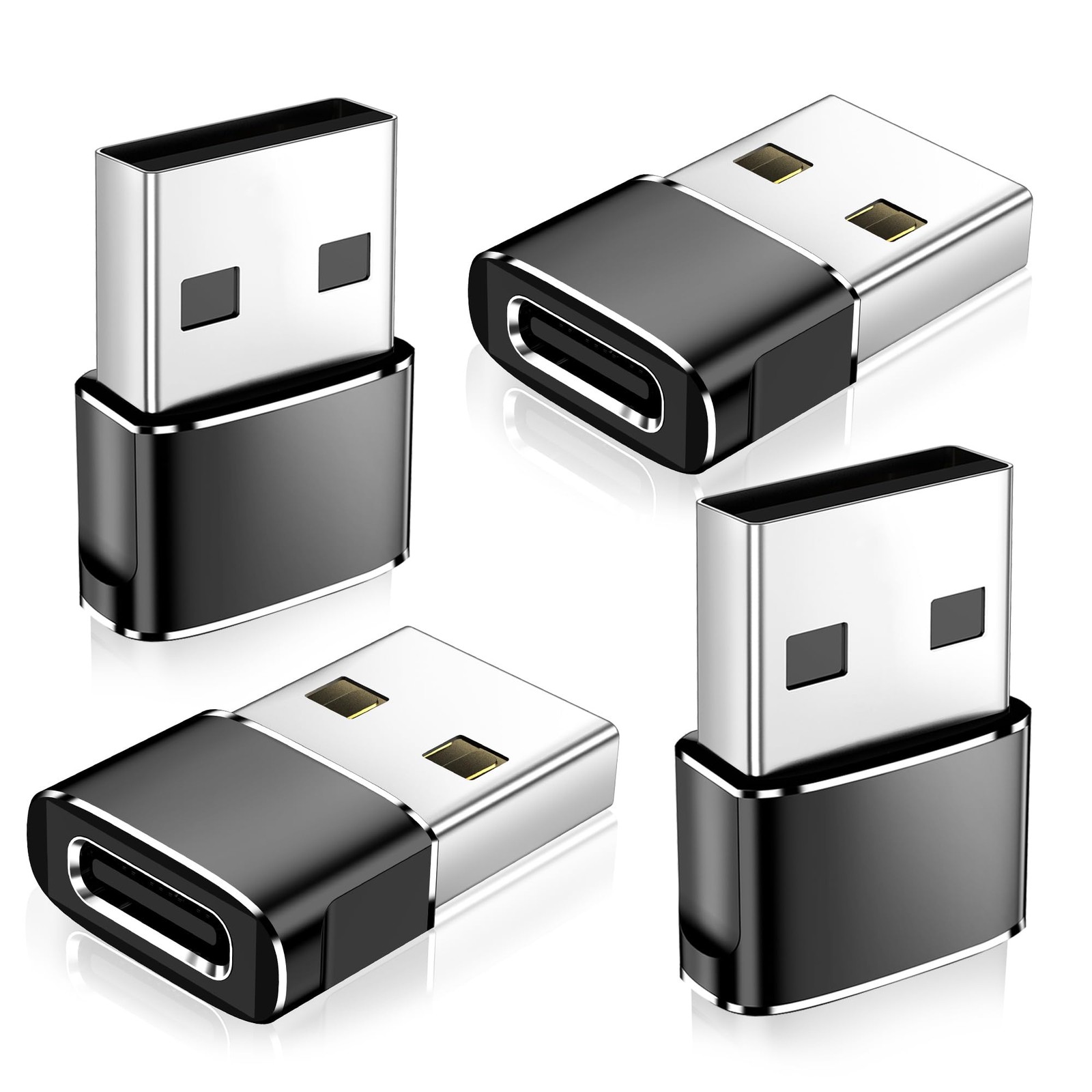 4 Pack USB To USB C Adapter Type C Female To USB A Male Fast Charging Cord