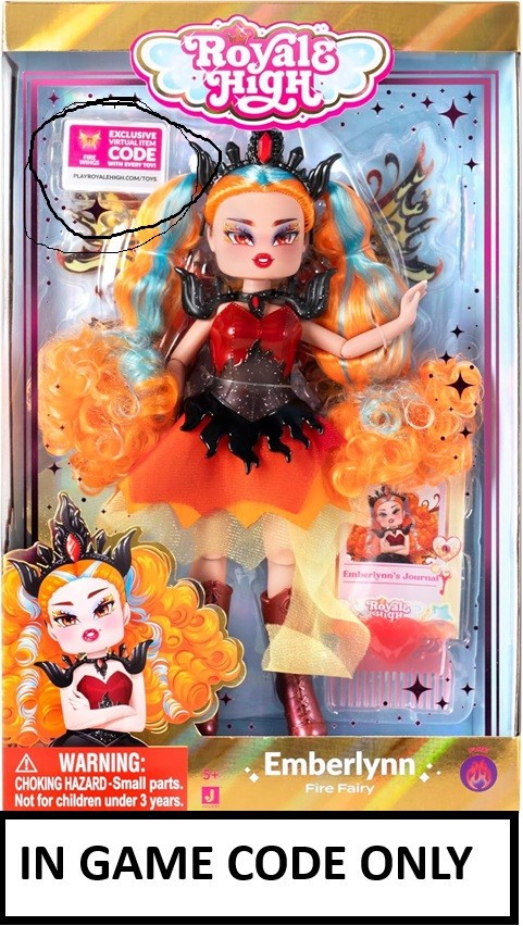 Royale High EMBERLYNN FIRE WINGS **** IN GAME CODE ONLY MSG via EBAY ***