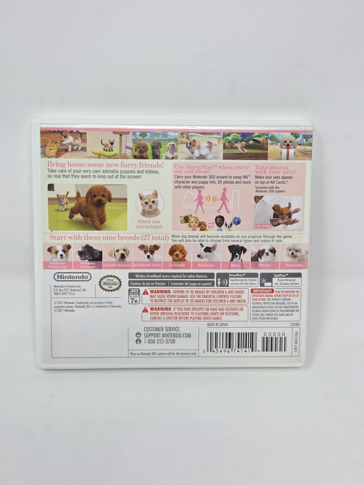 Nintendogs + Cats Toy Poodle Nintendo 3DS Game & Inserts