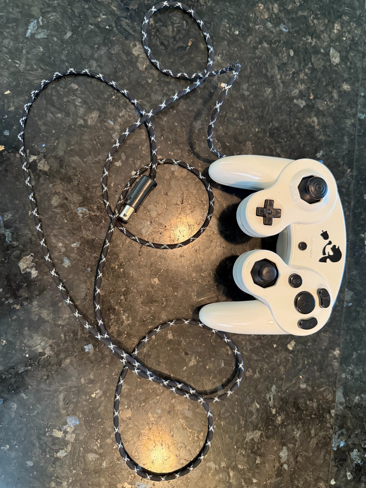 Custom Painted Mr. Game & Watch Gamecube Controller W/ Paracord