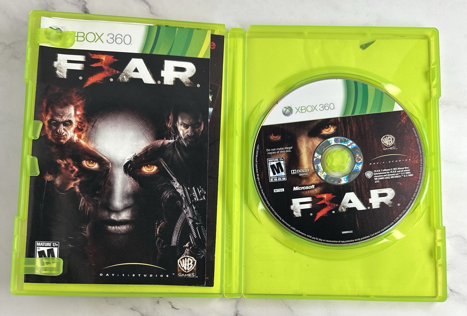 XBOX 360 Fear 2 + Fear 3 Video Games Horror CIB Complete Lot Of 2 Games Working