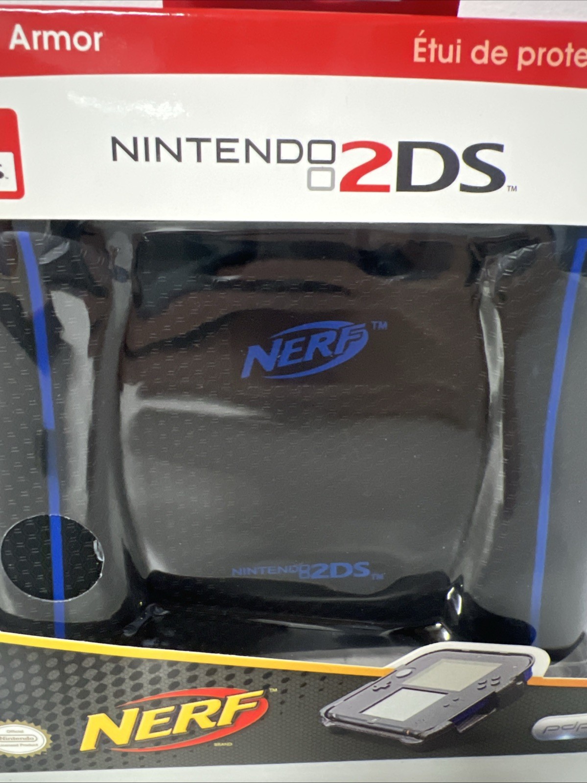2 Pack! New Blue, Red & Black Nerf Armor Case Grip Handle – NINTENDO 2DS