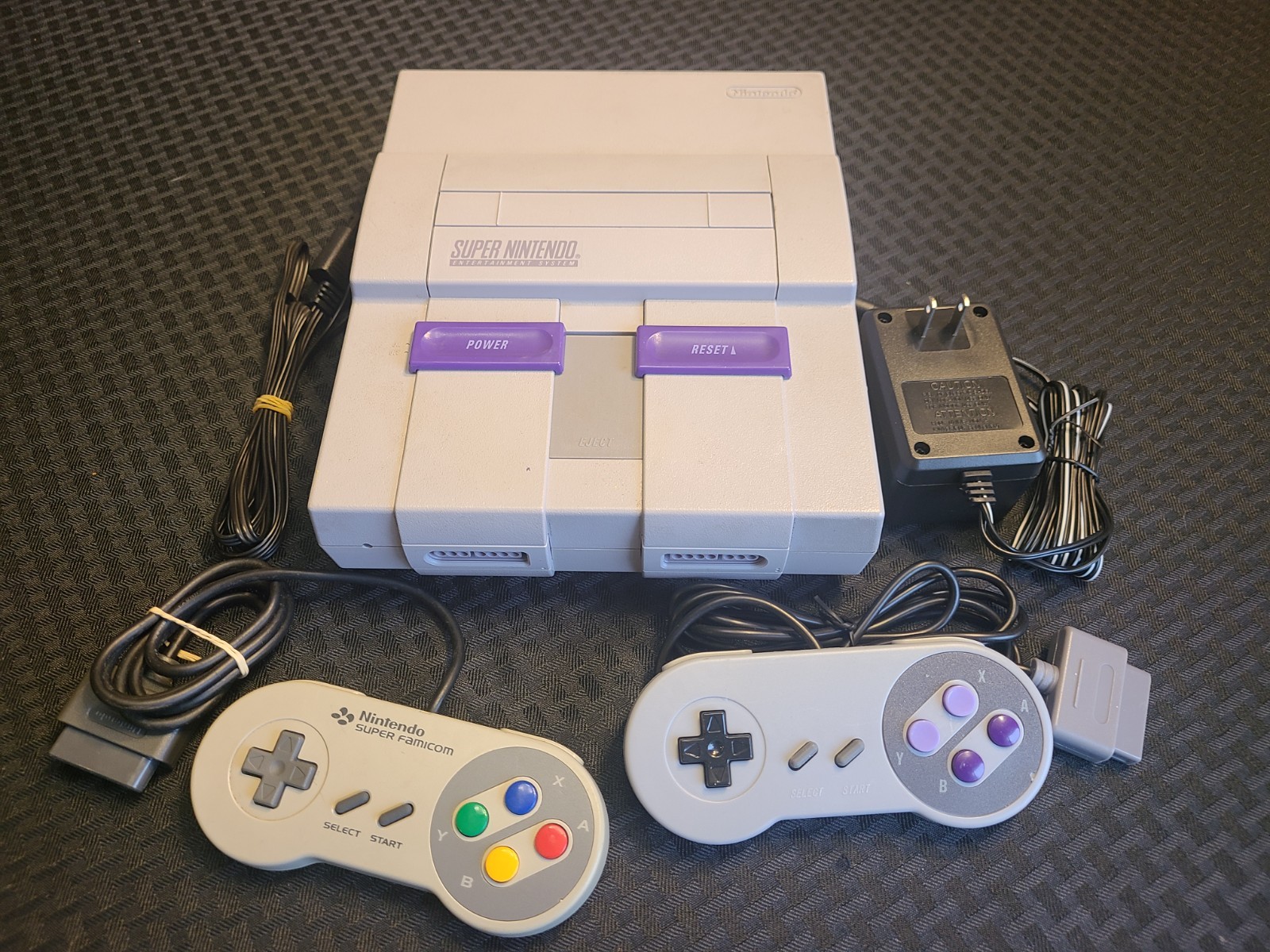 Super Nintendo SNES System Console With 1-2 Controllers, AC & A/V Cords