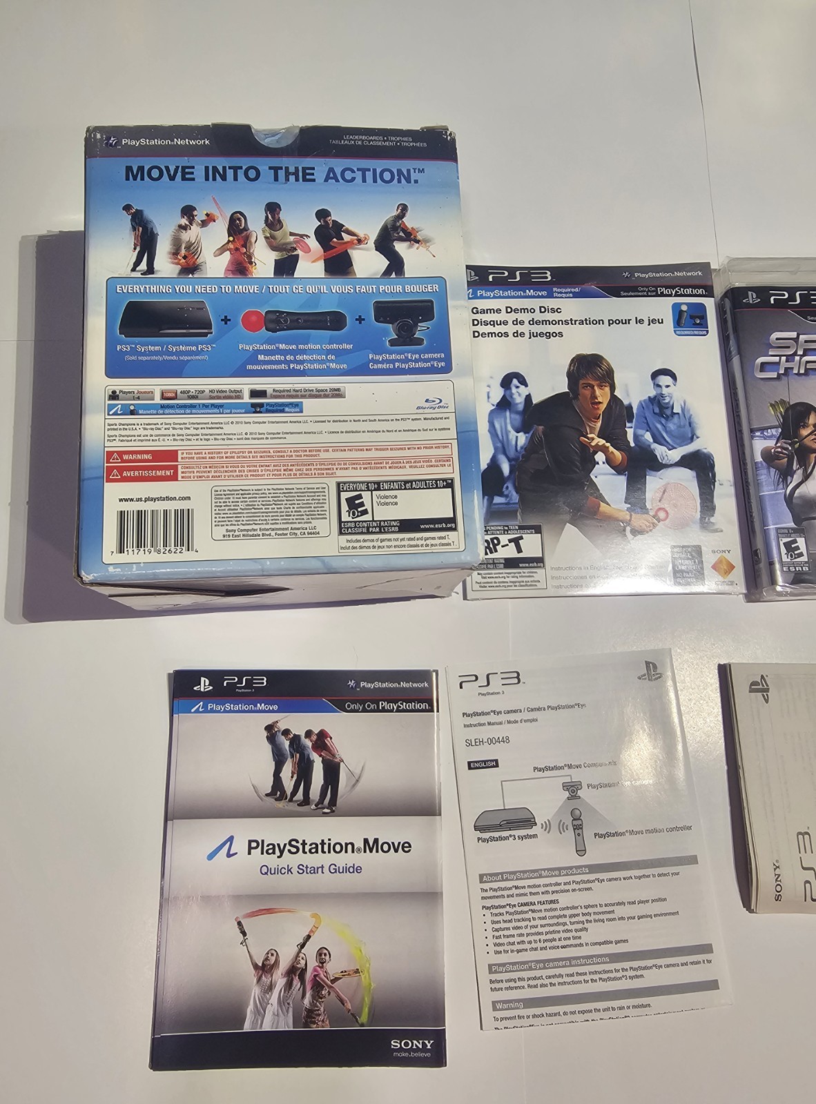 Sony PlayStation Move Bundle PS3 Motion Controller PS EYE Camera Sport Champion