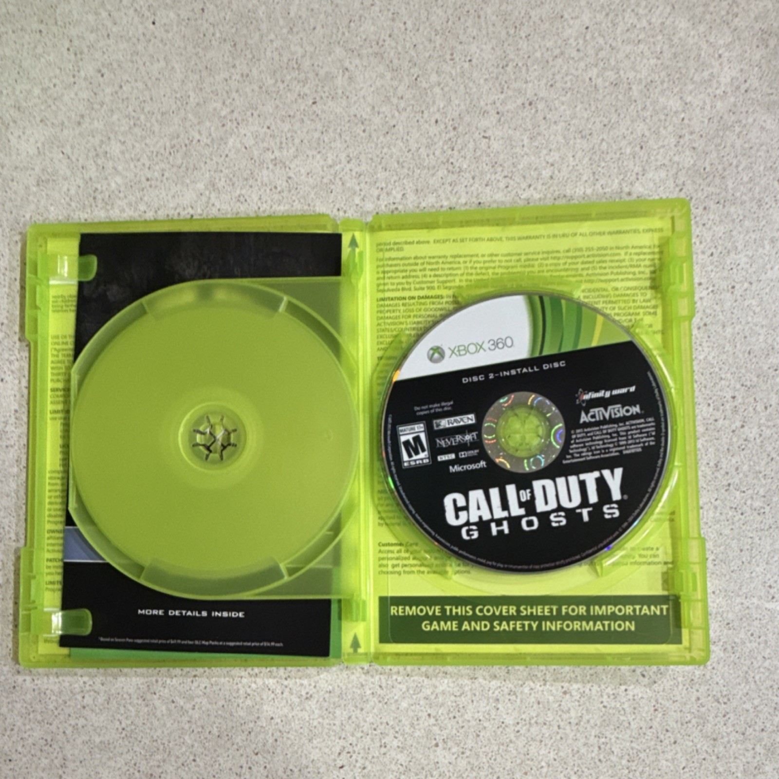 Activision Call of Duty: Ghosts Xbox 360 Multiplayer Bonus Map Manual Included