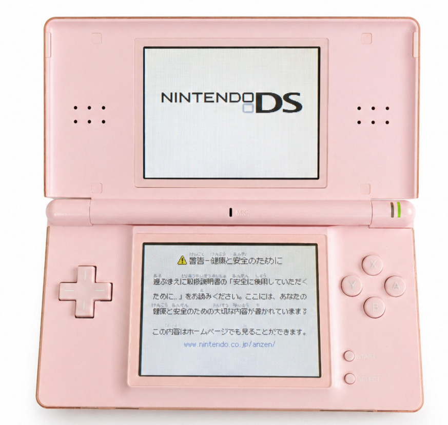 Nintendo DS Lite Noble Pink Japan Tested Working w/ AC Adapter Stylus USG-001 B2
