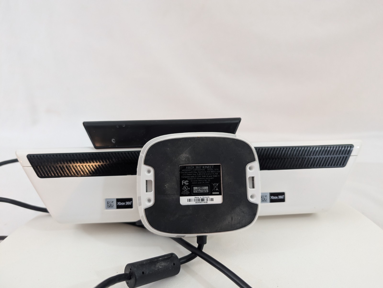 Xbox 360 Kinect Sensor White with Nyko Zoom Lens Attachment OEM Motion Camera