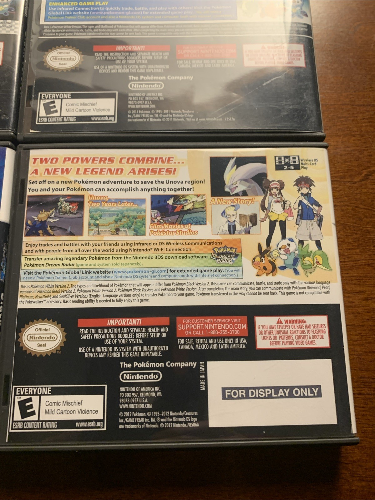 Pokemon White + Black Nintendo DS Replacement *(4) Cases Only NO GAMES – Bundle