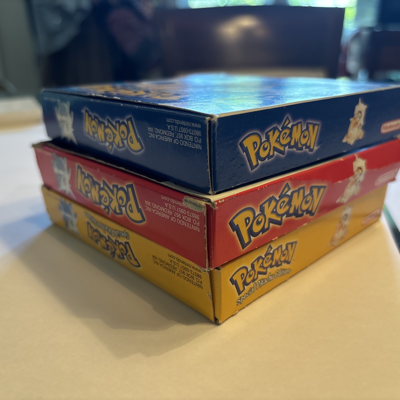 Pokemon RED BLUE YELLOW Authentic Complete in Box CIB Nintendo GAMEBOY