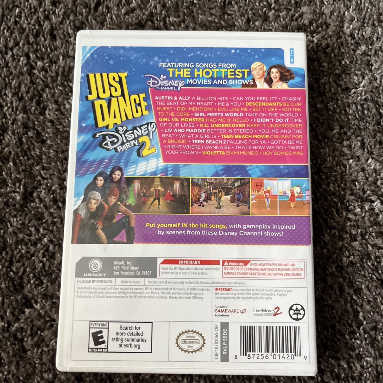 Just Dance: Disney Party 2 (Nintendo Wii, 2015) Complete Tested & Working