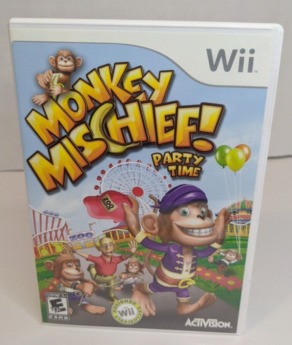 Monkey Mischief Party Time (Nintendo Wii, 2008) Complete with Manual