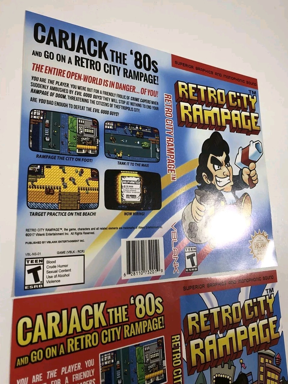 2 COVER ART VARIANTS ONLY, NO GAME: RETRO CITY RAMPAGE (Nintendo Switch) READ!
