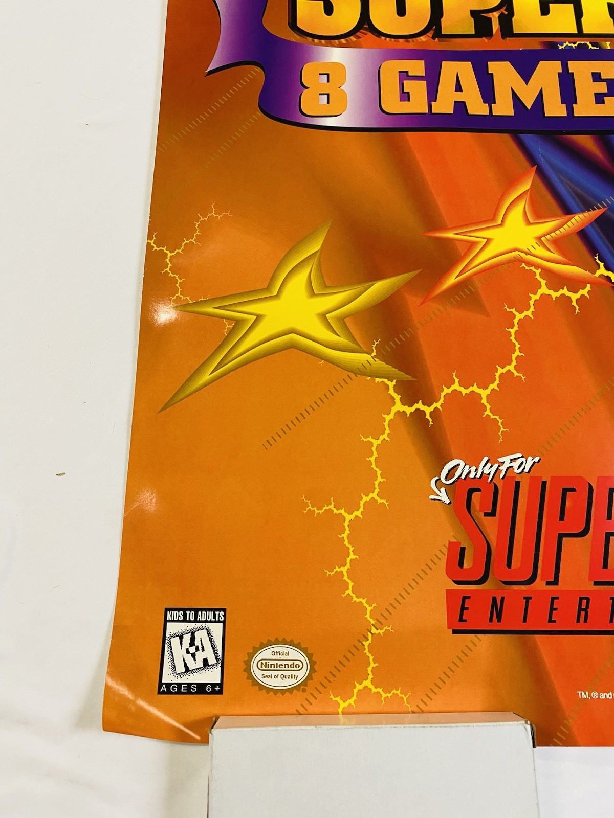 RARE 1996 KIRBY SUPER STAR SNES ORIGINAL ROLLED 26×39” STORE PROMO POSTER UNUSED