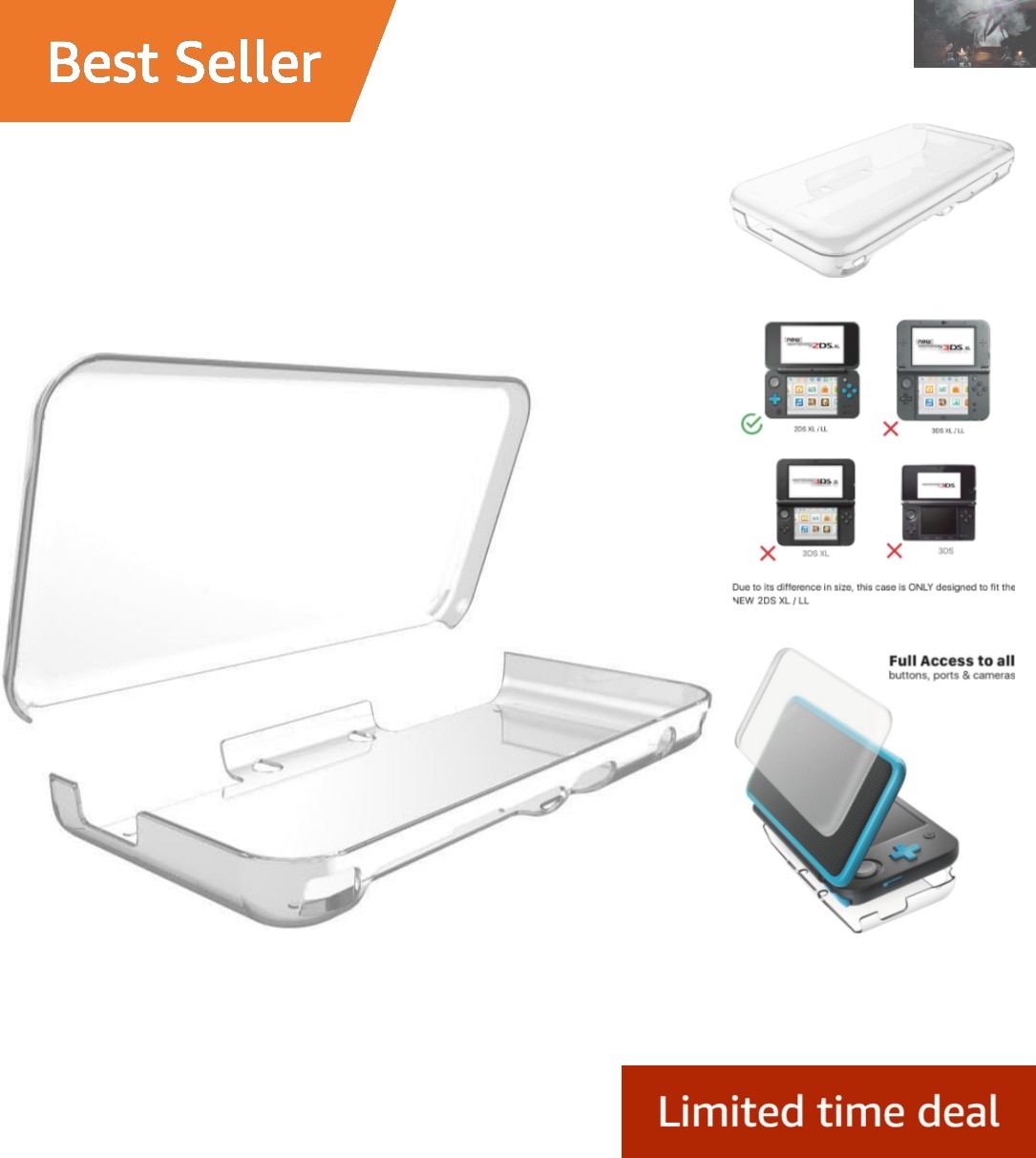 Crystal Transparent Hard Shell Case for New 2DS XL/LL – Ultra Clear Protection