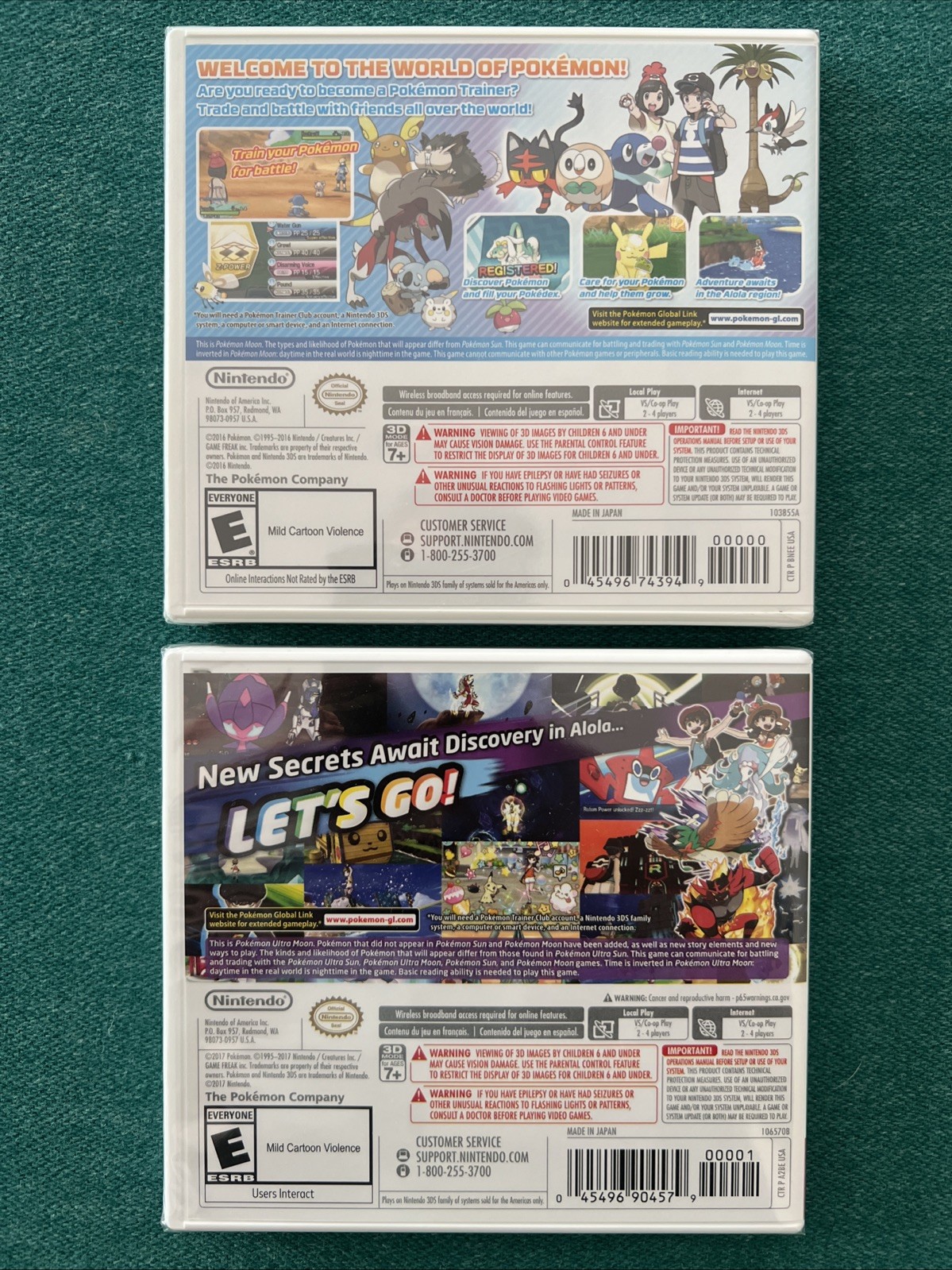 Pokémon Moon And Ultra Moon USA Releases Brand New Factory Sealed!