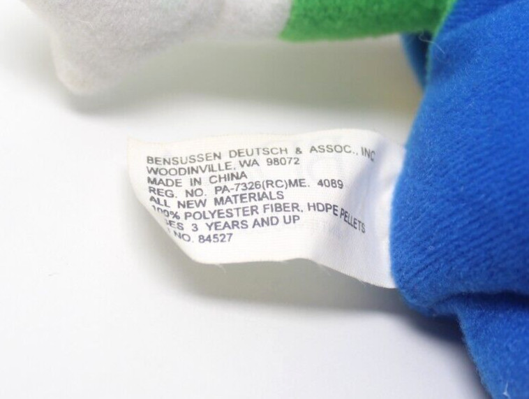 Vintage Nintendo 64 Luigi Beanbag Plush Doll + Hang & Tush Tag (BD&A, 1997)