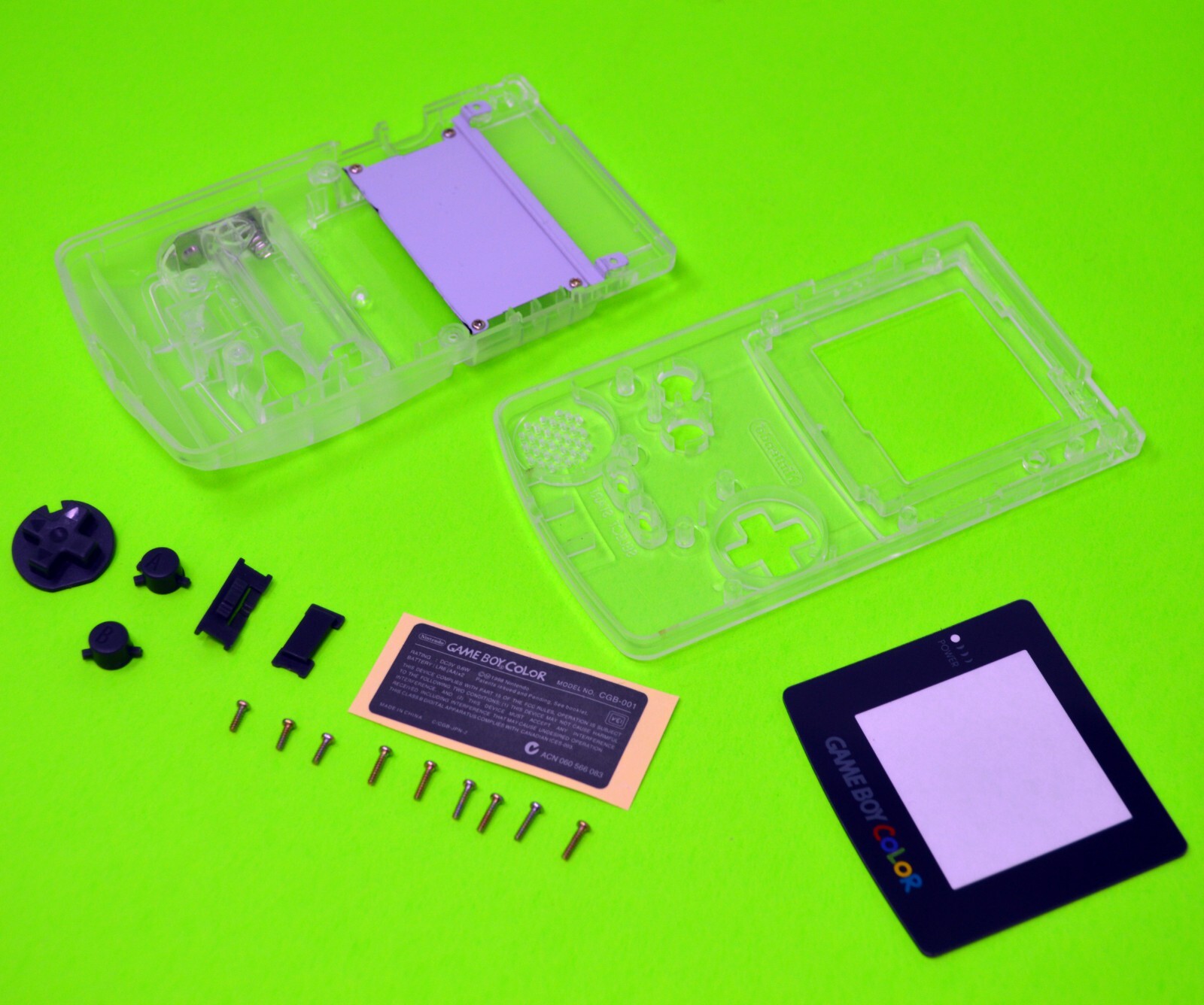 Clear Replacement Housing for Nintendo Game Boy Color Lens GBC Shell Transparent