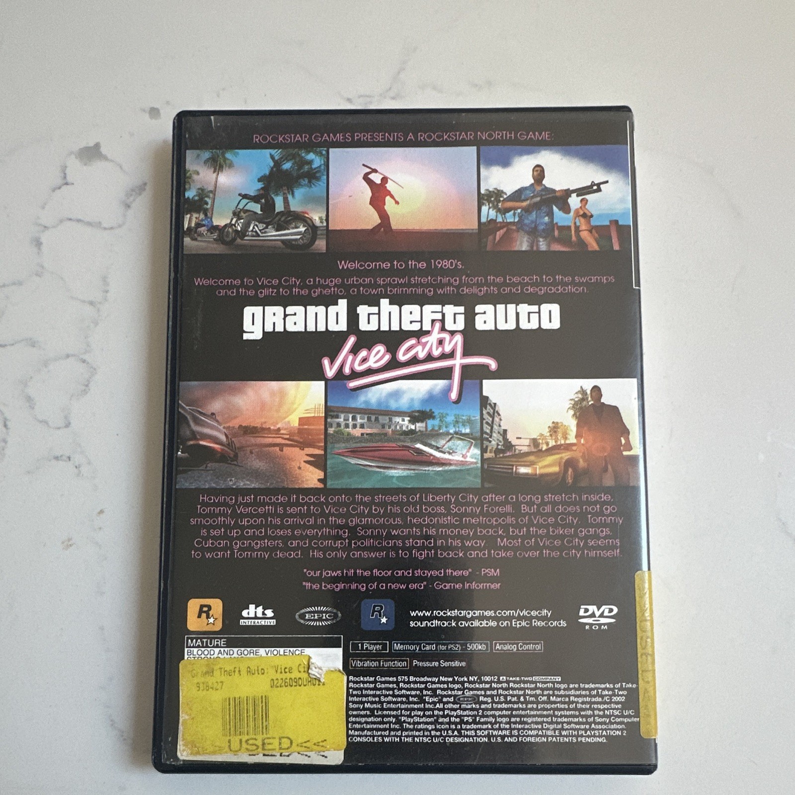 Sony PlayStation 2 GTA Grand Theft Auto: Vice City DVD Keep Case (Empty)