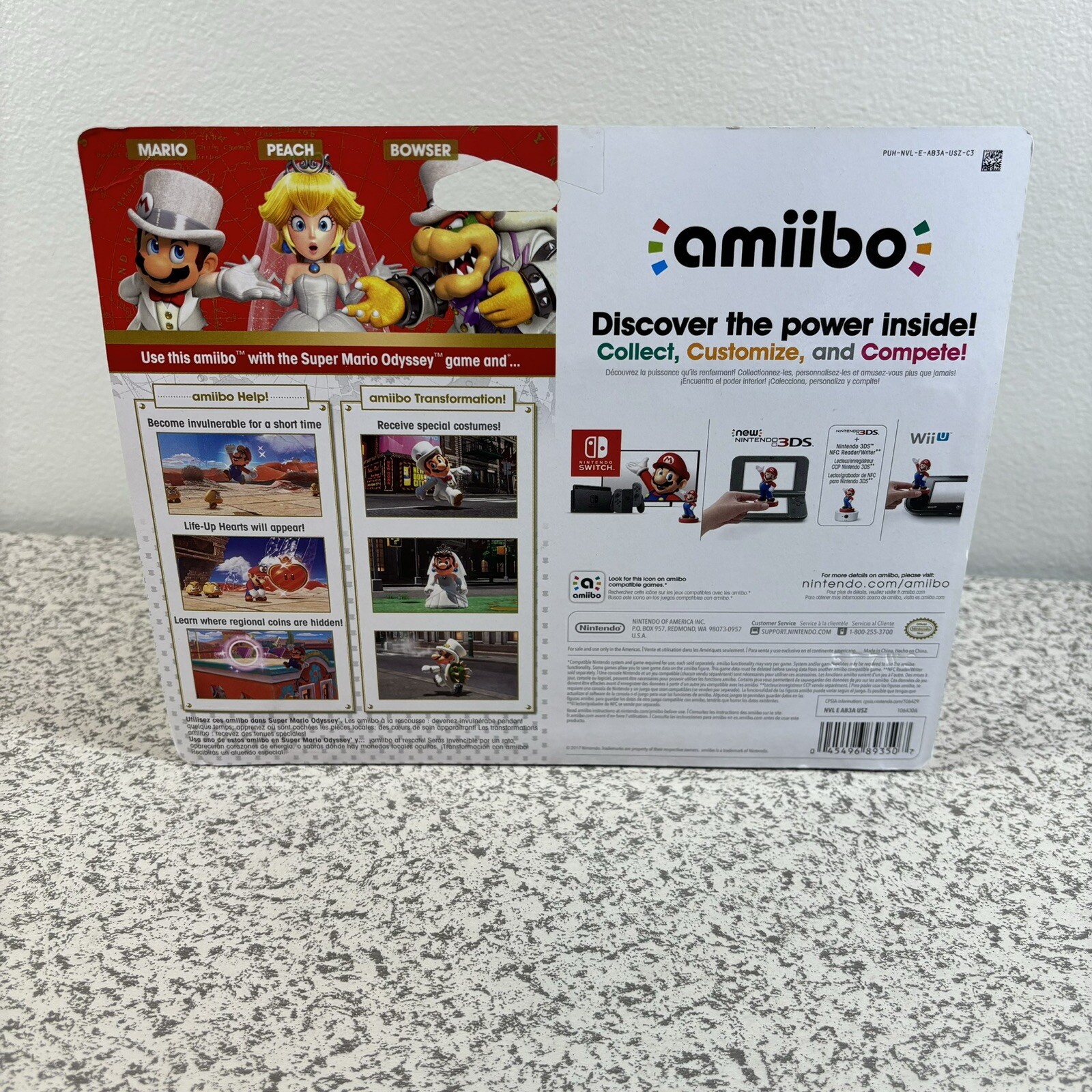 Nintendo amiibo Super Mario Odyssey Peach Bowser Wedding 3 Pack Figures NEW