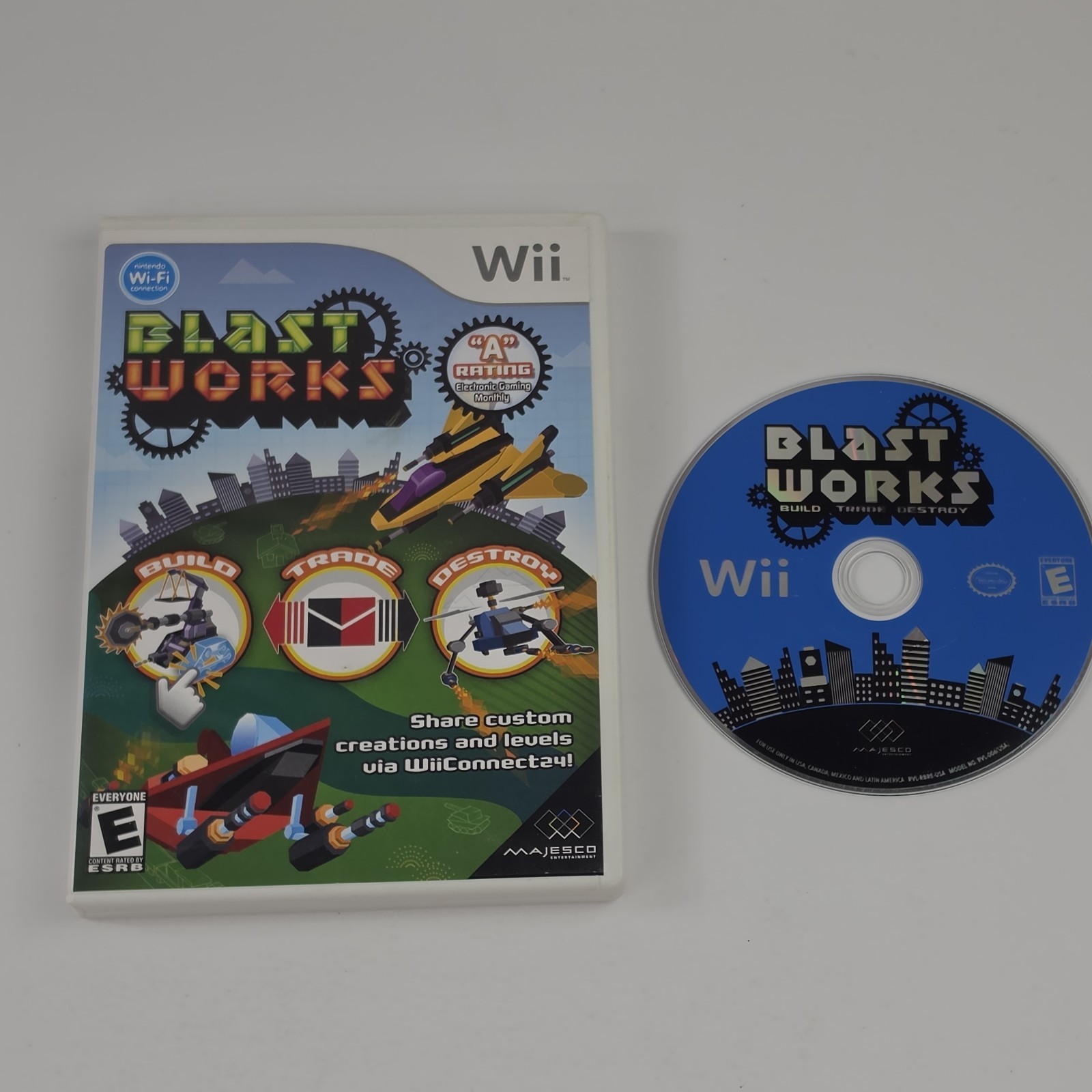 Blast Works (Nintendo Wii, 2008) Build Trade Destroy Game Tested VG Majesco