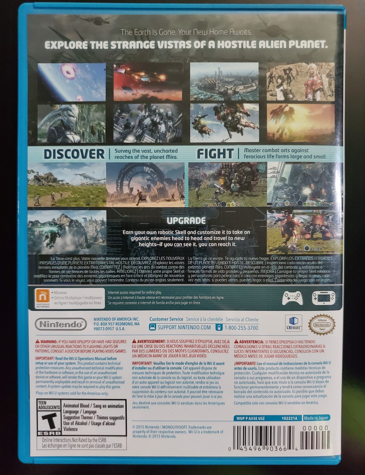 Xenoblade Chronicles X (Nintendo Wii U, 2015) Complete In Box