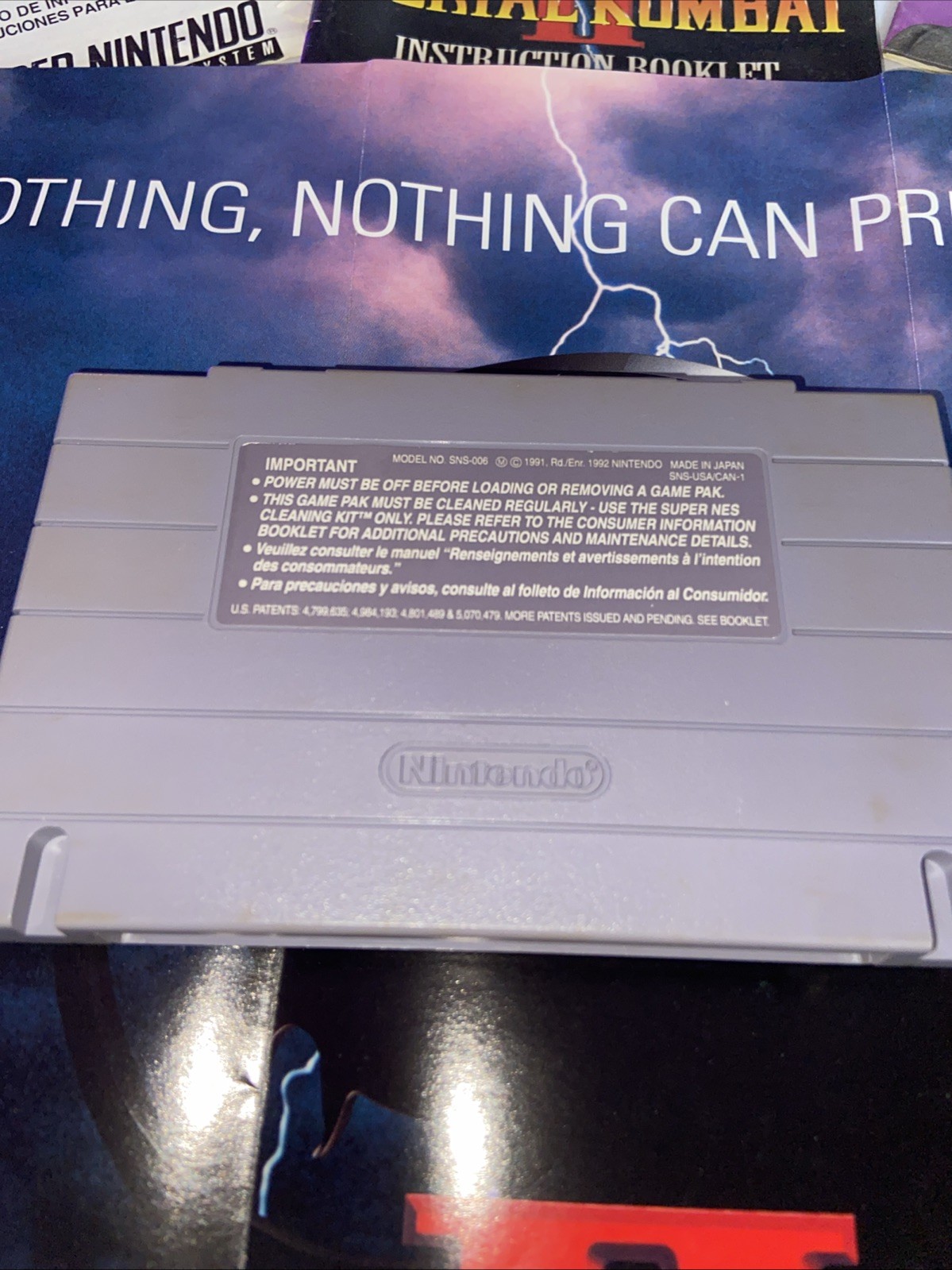 Vintage 1994 Mortal Kombat 2 Super Nintendo Snes W/ Box, Manual, & Poster