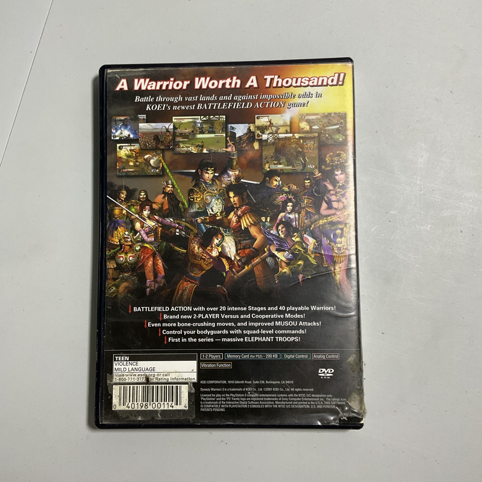 Dynasty Warriors 3 (Sony PlayStation 2, 2001)