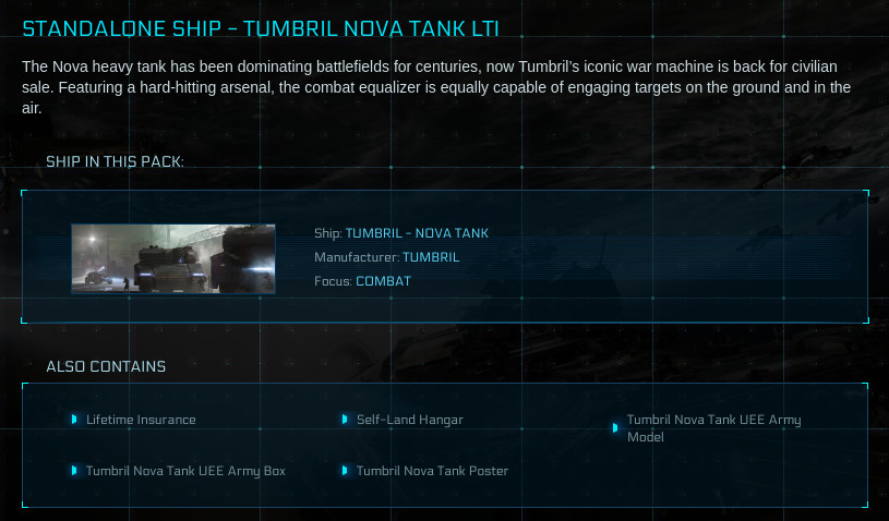 Star Citizen – TUMBRIL NOVA – LTI – (Lifetime Insurance) – ORIGINAL CONCEPT